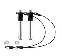 Koolenry 2 Pack 304 Stainless Steel Quick Release Pin Ball Locking Pin with Push Button Round Handle Lanyard Usable Length 30mm