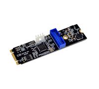Koolenry 2 Port USB3.0 Expansion Adapter M. 2 NGFF NVME to USB 3.0 19pin Header Convert Card Transfer