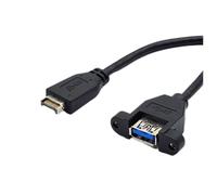 Koolenry 20Pin TYPE-E to USB 3.2 GEN2 Extension Cable USB3.2 TYPE-A Connector TYPE-C Front Panel Extension Cable TYPE-E to USB A Female Data Cable 60cm