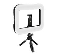 Koolenry 20W Tricolor Handheld Ring LED Rechargeable Fill Light Portable Mobile Phone Live Broadcast Desktop Selfie Light Handheld + Desktop