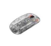 Koolenry 2400DPI Bluetooth Mouse Full Transparent Cool Silent Dual Mode 2.4G500Ah Rechargeable Ergonomic Universal Black