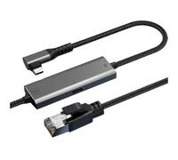 Koolenry 2500Mbps 2.5G Gigabit Ethernet Adapter Type-C to RJ45 Network Card Gigabit Ethernet Converter 90 Degree Right Angle 3 Meters