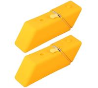 Koolenry 2pc Large Capacity Silicone Pencil Case Student Gradient Rectangular Stationery Organizer Pencil Bag Yellow