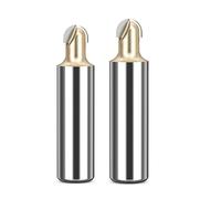 Koolenry 2PCS 1/2 * 1/4inch 1/2 * 1/2inch Ball Nose Router Bit Round Milling Cutter for Wood CNC Radius Core Box Bit Tools