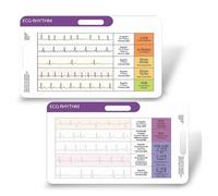 Koolenry 2pcs EKG Rhythm Interpretation Card Compact & Portable Reference Card Nursing School Essentials