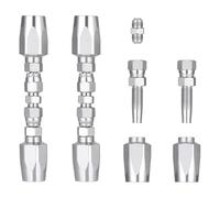 Koolenry 2Pcs Hydraulic Hose Field Fittings Repair Kit and 5Pcs Small Repair Parts, Reusable Hydraulic Repair Fittings 1/4Inch
