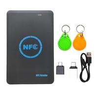 Koolenry 2xUID Keychain NFC Reader Copier+ RFID Smart Chip Duplicator 5 Frequency HID 125K/IC/ID 13.56M 125K Token Writer Clone