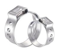 Koolenry 35pcs 3/4 Inch PEX Clamps, Stainless Steel Pex Crimping Ring, Single Ear Hose Clamp for Pex Pipe Fitting Connections