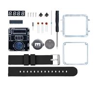 Koolenry 3V Soldering Project DIY Electronic Watch Kit LED Digital Tube Display Transparent Case DIY Electronic Kit A