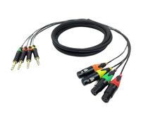 Koolenry 4 Channel 1/4 Inch TRS to XLR Cables 6.35mm Jack Stereo Audio Balanced Line to XLR Microphone Cables 90cm
