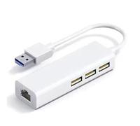 Koolenry 4 in 1 USB RJ45 Lan Network Card USB2.0 Ethernet Card Hub Splitter Adapter 10GBit/S for Laptop PC Driver Free