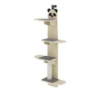 Koolenry 4-Levels Door Hanging Cat Climber Door for Indoor Cats Grab the Board Vertical Cat Rack Tower Plank Panda Head -1.7 Meters