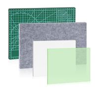 Koolenry 4 PCS Leather Craft Punch Pad Hole Punching Chisel Mat andA4 Self Healing Cutting Mat forDIY