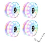 Koolenry 4 Roller Skate Wheels 58mm X 32mm Luminous Quad Roller Skateboard Wheels Outdoor High Flash Six Light Double Row Roller Skates Shining Wheels Colorful
