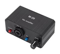 Koolenry 48V Phantom Powered Microphone Preamp Compact High Gain Mic Booster XLR Output in Black Metal Case for Condenser Mics