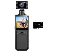 Koolenry 4G 2K Pocket Digital Camera Protable Motion Capture Device for, 180 Degrees Body Camera, 32G