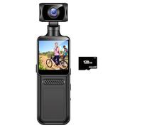 Koolenry 4G Enabled 2K Digital Pocket Camera with 180-Degree Swivel - Body and Bike Recording, Supports 128G