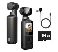 Koolenry 4K Body Camera with External Microphone, Mini Pocket Digital Wifi Camera for Outdoor Sport Bike, Travel, Action-64GB