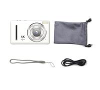 Koolenry 4K Ccd Digital Camera Photography Camera, Video Blog Camera, Film Camera, 4K 30FPS Mini Camera for Teenagers White