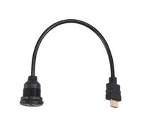 Koolenry 4K -Compatible Panel Mount Cable Round Flush Mount Female to Male Adapter High-Speed -Compatible Cable