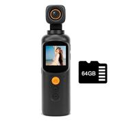 Koolenry 4K Digital Pocket Camera WiFi Vlogging Camera with 64G Card Mini Action Camera for Travel, Sports, Work Recorder