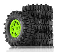 Koolenry 4pcs 130mm 2.2Inch Beadlock Wheel Rim Rubber Tire Set for 1/10 RC Crawler Car SCX10 Wraith RR10 Capra RBX10 TRX4,A