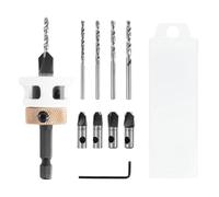 Koolenry 4PCS Countersink Drill Bit Set with Low Friction Depth Stop & Replaceable HSS M2 Drill Bit, Counter Sink Drill Bit