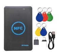 Koolenry 5 Frequency RFID Smart Chip Duplicator with 5xCUID Keychain NFC Reader Copier IC/ID 13.56M 125K/HID 125K Token Writer Clone