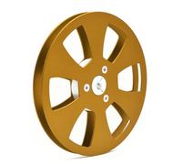 Koolenry 5 Inch Empty Reel 5 Inch Tape Recorders Empty Reel for Open Reel Sound Deck, Aluminum Alloy Recording Takeup Reel Gold