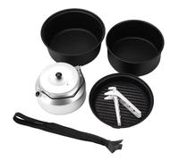 Koolenry 5-Piece Non-Stick Camping Cookware Set with Kettle, Ideal for Outdoor Cooking and Camping Adventures, Easy to Clean