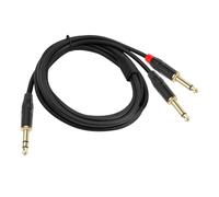 Koolenry 6.35mm Stereo to 2 Mono 6.35 Male Mono Y-Splitter Insert Cable 1/4 Inch Male Jack to Dual 1/4inch 6.5 Male Audio Cable C