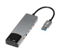 Koolenry 6-in-1 USB External Optical Sound Card Multifunction Audio Converter Adapter for Notebook Aluminium Sound Card