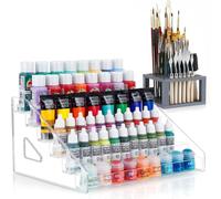 Koolenry 6 Layer Acrylic Paint Storage Box and Brush Holder Design Aint Storage Rack for Craft Hobby Storage