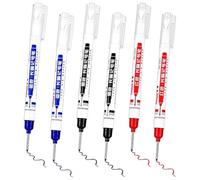 Koolenry 6 Pcs Multi-Purpose Deep Hole Marker Pens Long Deep Nib Markers 20mm Long-Head Drill Markers Quick Dry Carpenter Pens