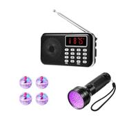 Koolenry 6 Piece for Paranormal Research Equipment Kit Including 1 FM Radio, 4 Illuminated Cat Balls (Batteries Included), 1 UV Flashlight Black