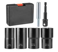 Koolenry 6 Piece Lug Nut Removal Tool 1/2 Inch Swivel Socket andBolt Extractor Set Metric 17-22mm Wheel Lock Removal Kit