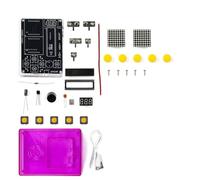Koolenry 7 Pixel Game Console Electronic DIY Kits Handheld 51 Single-Chip Computer Puzzle Pixel Game Console Red Purpler
