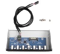 Koolenry 7-Port USB 2.0 Hub 5.25-Inch Front Panel Optical Drive Bracket PC Case USB to 19-Pin Expansion Adapter Cable Splitter