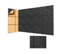 Koolenry 8 Pack Self-Adhesive Soundproof Wall Panels,12x12x0.47In Sound Proof Foam Panels for Home Studio Office Decor Black