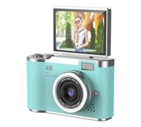 Koolenry 8X Digital Zoom Camera for Student 4K CCD 48MP Compact Digital Photography Camera 180 Flip Screen Selfile Camera Green
