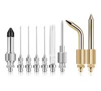 Koolenry 9PCS Grease Accessory Kit, Grease Needle Tip & Needle Nozzle Bent & Straight Nozzles, Rubber Nipple Adapter and Elbow Adapter Grease- Needle Tip Kit Injector Adapter Grease Dispensing Tools