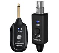 Koolenry A811 Wireless Microphone Converter Adapter Transmitter and Receiver Wired to Wireless Dynamic Microphone