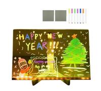 Koolenry Acrylic LED Luminous Draw Board Toy for Kids Gift for Scratch Adjustable Erasable Letter Message Board