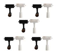 Koolenry Adjustable Mini Track Light Black and White Single Phase Bulb Replaceable Plastic Track Light DIY Accessories