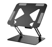 Koolenry Alloy Steel Foldable Laptop Stand for Tablet- Height Adjusting Portable Stand for Below 17.3 Inch Devices Black