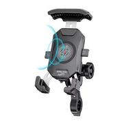 Koolenry Aluminium Motorcycle Phone Holder Anti-Theft Metal Mount Motorcycle Phone Mount Upgrade Bike Phone Holder Mount With15W Wireless & USB C 20W Fast Charge