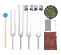 Koolenry Aluminum Alloy Sensory Tuning Fork 128Hz, 136.1Hz, 256Hz, 384Hz Activator for Healing, Therapy Non Magnetic