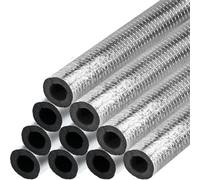 Koolenry Aluminum Foil 10 Pcs Pipe Insulation Foam Tube Self-Adhesive Wrapping for Spigot Covering