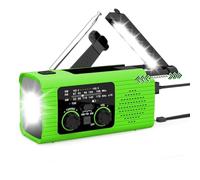 Koolenry AM/FM/NOAA Weather Radio Emergency Solar Hand Crank Radio 4000mah Battery Multifunction for Camping with Headphone Jack