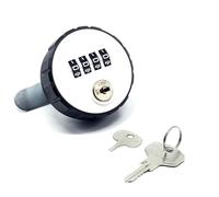 Koolenry Anti-Theft 20mm Combination Cabinet Cam Lock with 4 Digital Resettable Round Padlocks and Keys for Password Drawer Door